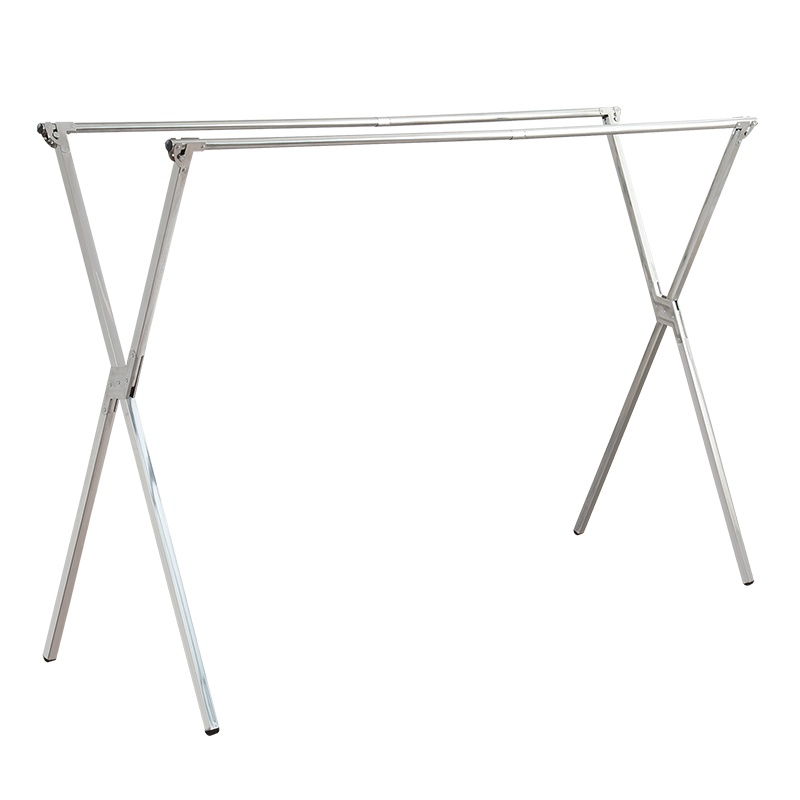 欧润哲 晾衣架 折叠落地X型晒衣架不锈钢室外凉衣杆阳台伸缩晒被架免安装晾晒架