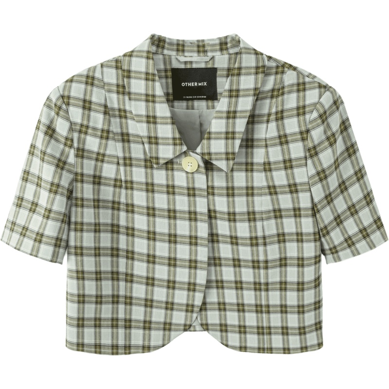 OtherMix盐系炸街小西服2021年夏季新款宽松气质女式短袖西装外套