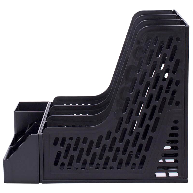 得力78980三联文件框(灰)办公用品 文件框 多层加厚文件夹 多联文件座 简易桌上资料筐 文件收纳置物 书架