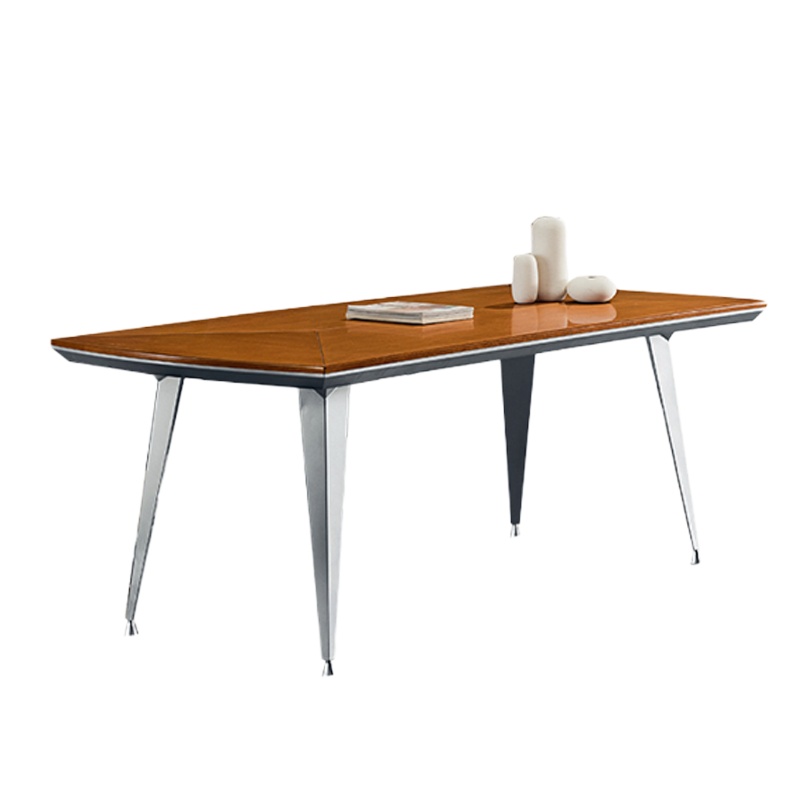 麦格尚 员工培训桌 员工会议桌 洽谈桌 接待桌 会议台S909C24H 新胡桃色 2400*1200*760