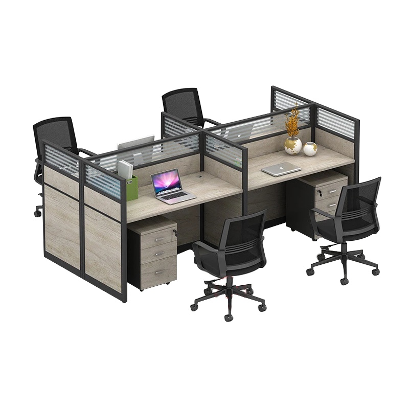 全简职员办公桌办公室职员桌屏风办公桌员工桌电脑桌面对面四人位