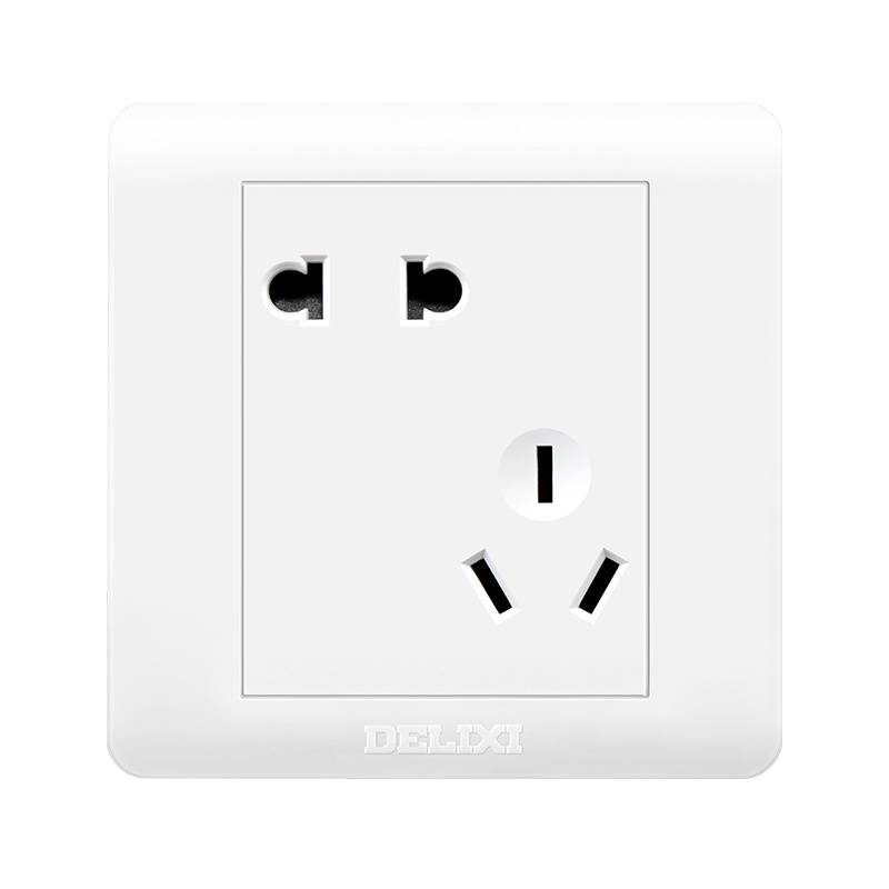 德力西 电源开关插座面板 86型插座面板 821系列 五孔插座套餐 CD820雅白