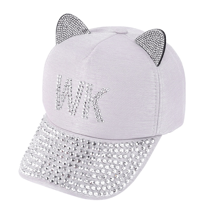 WILLIAM&KATE 贴耳朵帽檐加钻棒球帽