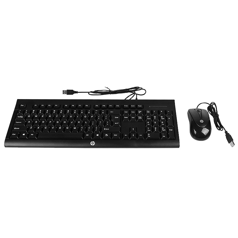 惠普(hp)藏羚羊Plus有线键鼠套装 办公键盘鼠标套装 黑色