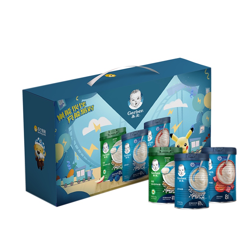 嘉宝 (Gerber)婴儿辅食有机原味*1+原味*1 +番茄牛肉*1婴幼儿米粉礼盒