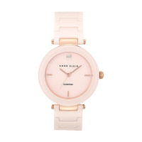 安妮克莱因（ANNE KLEIN）璀璨永恒系列时尚简约陶瓷表带镶钻表盘石英女表AK/1018PMLP