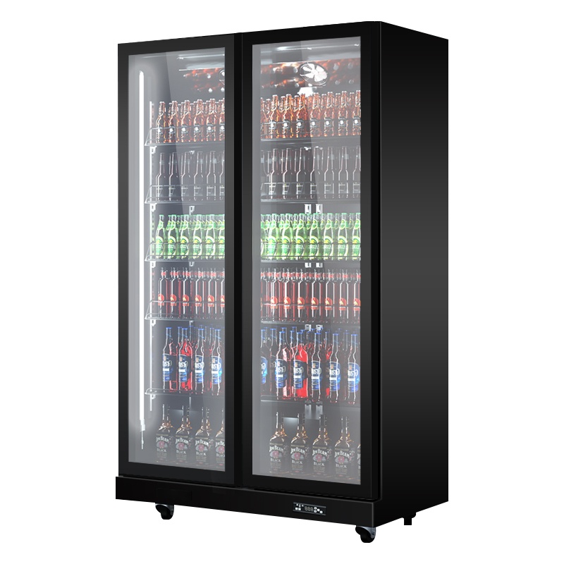 埃利斯(AILISI)商用啤酒柜 立式陈列柜冷柜玻璃门冰箱便利店饮料柜 酒吧KTV展示柜SC-800SFD三色风冷