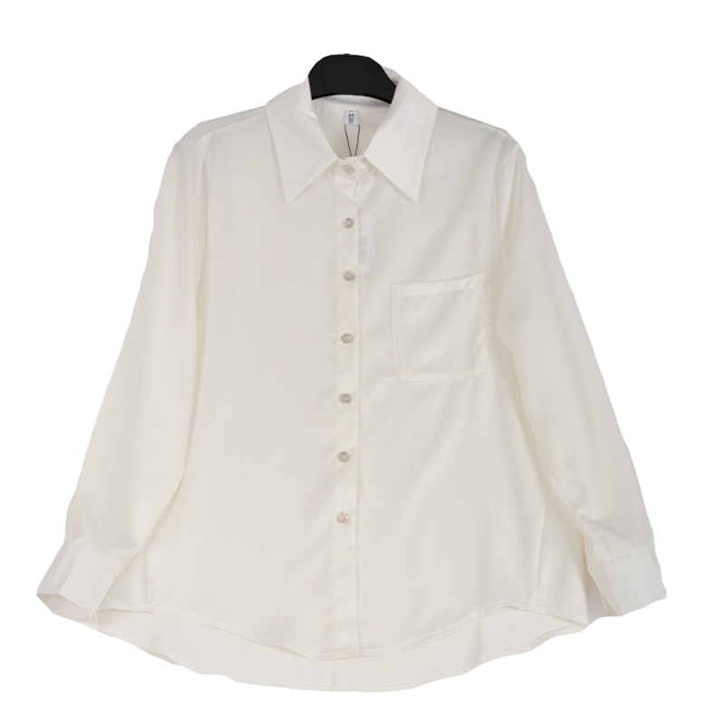 拉夏贝尔Laetia新款宽松衬衫女设计感小众春款外穿长袖百搭上衣女911611864