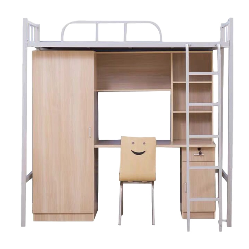 鑫虎威 公寓床铁床单人组合床学生宿舍床上下床高低床含衣柜书桌