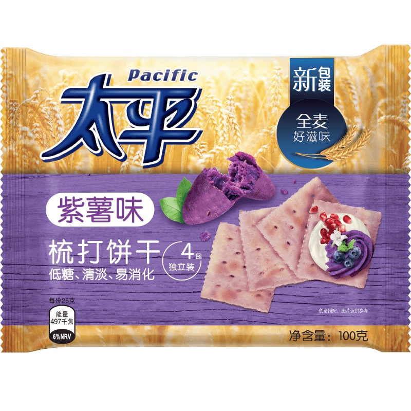 太平 梳打饼干 紫薯口味100g/袋