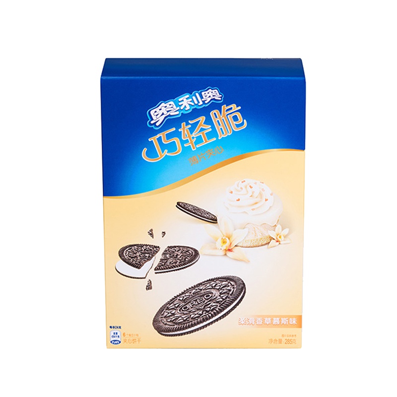 奥利奥(OREO) 夹心饼干 零食 巧轻脆薄片柔滑香草慕斯味285g