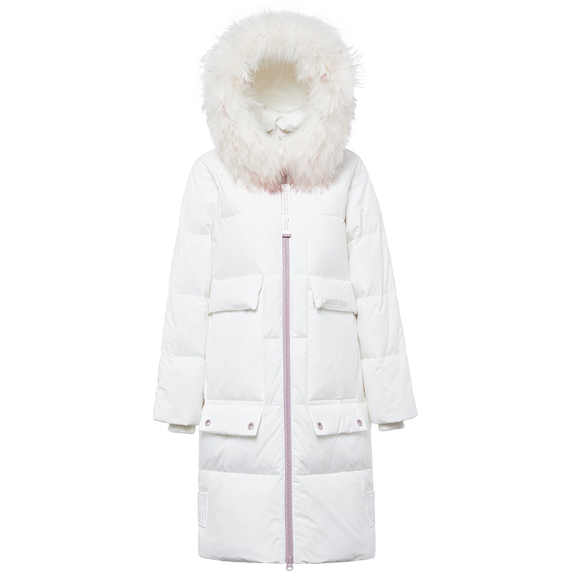 波司登2018冬天新款鸭绒连帽毛领羽绒服女士厚款外套