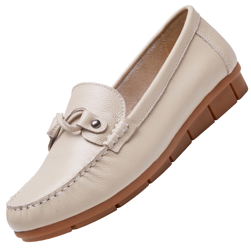 奥康豆豆鞋女软底休闲浅口妈妈单鞋舒适护士鞋