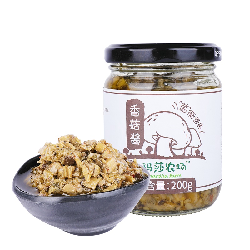 玛莎农场原味香菇酱200g*2瓶装 下饭菜 拌饭酱整菇制作 拌饭拌面鲜香美味【整个香菇制作，原料看得见】