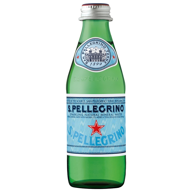 S.PELLEGRINO 圣培露 天然含气矿泉水 250ml*24瓶 玻璃瓶