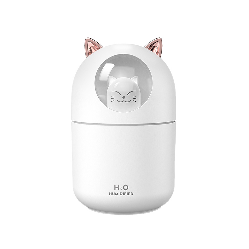 usb空气加湿器塔菲克(TAFIQ)家用卧室孕妇婴儿可爱学生宿舍[典雅白+10根棉棒]300ml大容量-两档可调