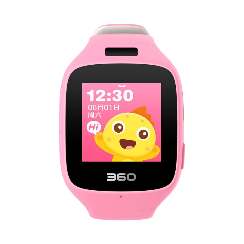 360(360)儿童手表6C智能拍照版电话手表 智能语音 防丢GPS定位 360儿童电话 W703 彩屏电话手表 樱花粉