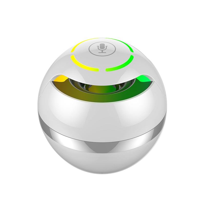 风悦GS009无线蓝牙音箱AI智能语音控制迷你小音响便携式插卡电脑家用户外低音炮车载音响 智能版 白色