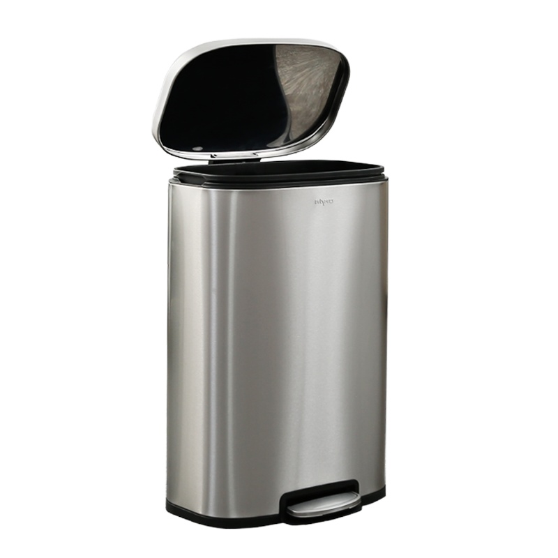 优曼垃圾桶办公室脚踏不锈钢垃圾桶HM8236银色20L