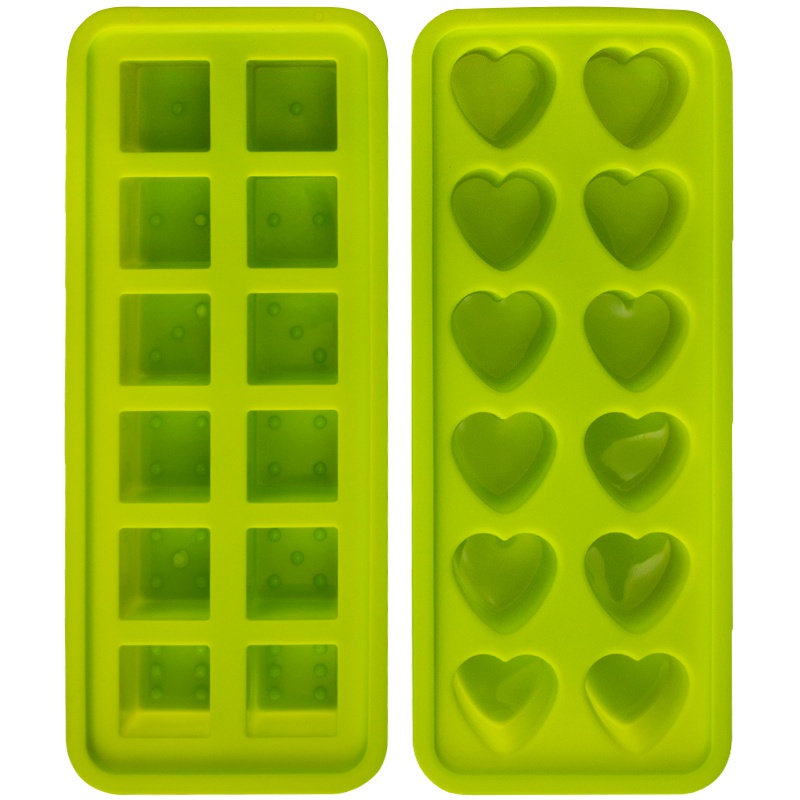 尚烤佳硅胶冰盒2个装制冰盒自制冰格食用冰格大小家用创意心形速冻器冰箱做冻冰块模具两个装SKJ-134
