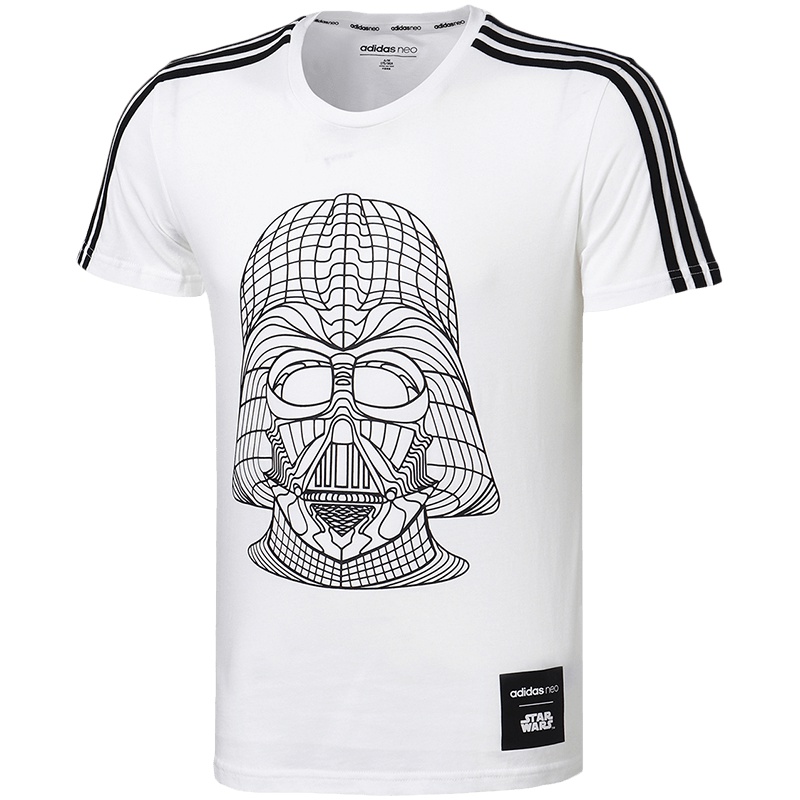adidas阿迪达斯NEO男子短袖T恤星球大战休闲运动服CV6998 L CV6998黑+白