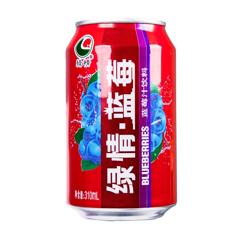 私人定制 蓝莓饮料饮品310ML*20听整箱 50%果汁含量果味果肉宴会婚 果蔬汁 绿情 线下专用
