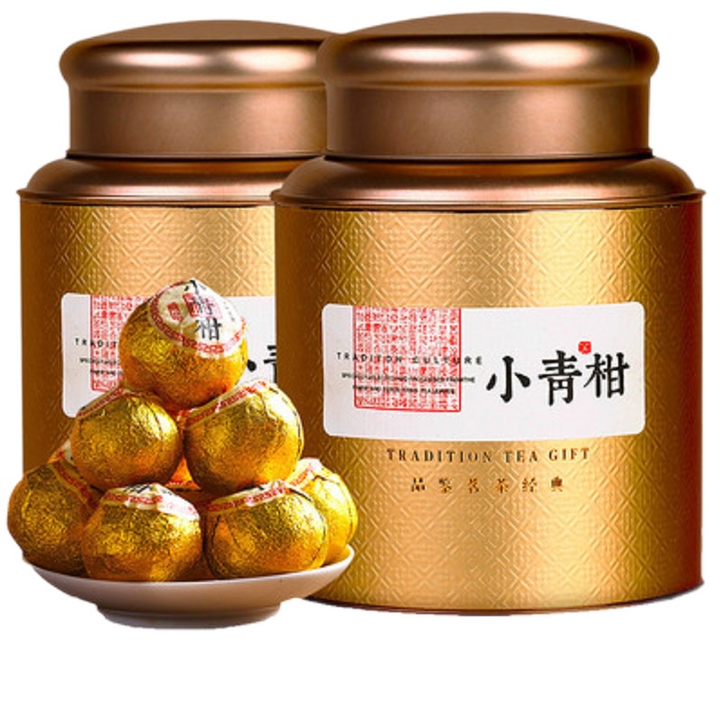 痴福 黑茶新会小青柑普洱茶茶叶云南宫廷普洱熟茶生晒柑普小柑橘