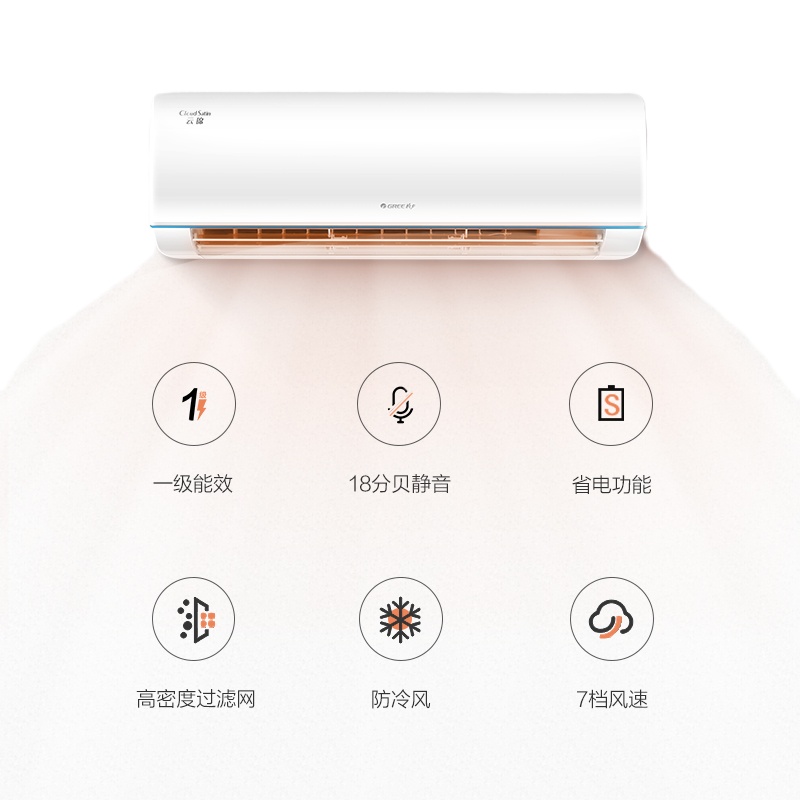 格力 KFR-26GW/NhPaB1W 大1匹 变频 冷暖空调挂机 白色 (单位:台)