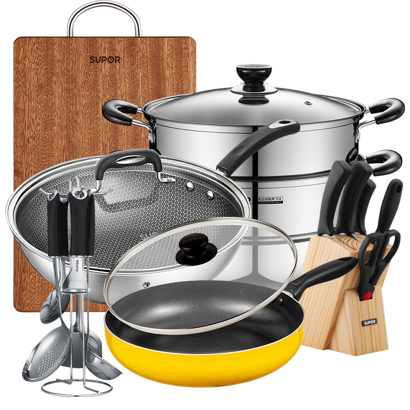 苏泊尔(SUPOR) 炊厨具不粘煎锅十六件套装锅组合