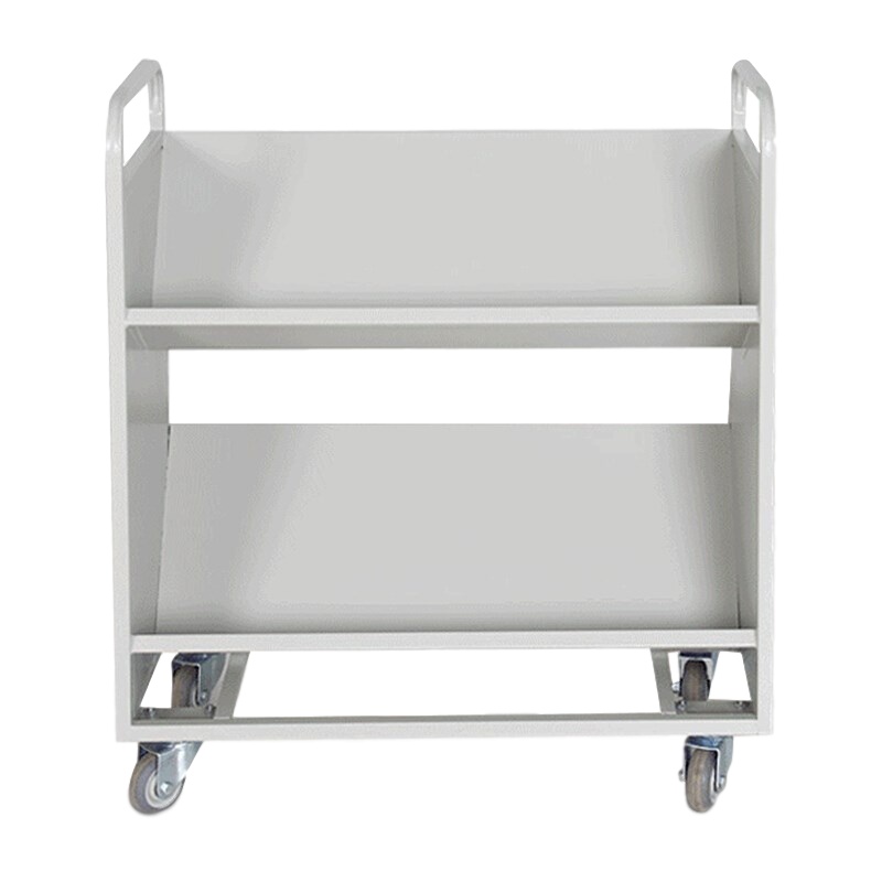 逐鹿中原钢制推车书车 置物架 静音带轮TY-397书籍手推车 图书馆档案室两层书车