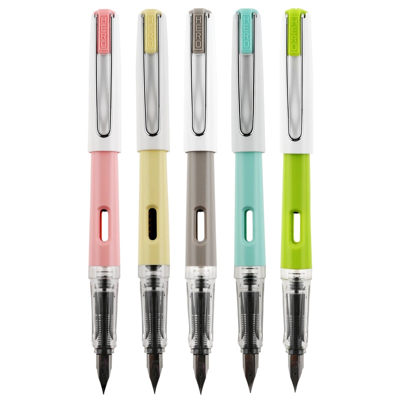 HERO英雄钢笔367学生成人书写练字正姿墨囊钢笔卡通儿童男女孩铱金笔明尖特细办公书法墨水笔正品免费刻字