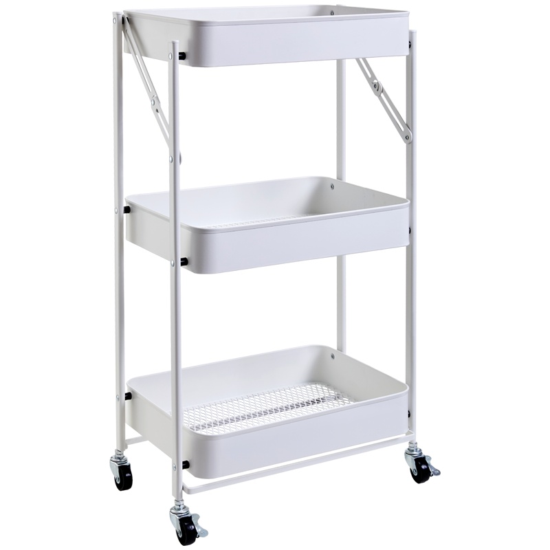 折叠小推车婴儿用品置物架厨房落地多层可移动储物卧室浴室收纳架