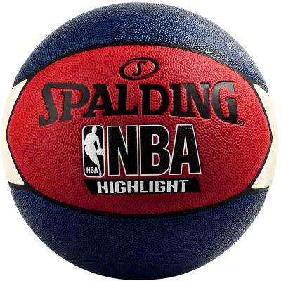 斯伯丁 SPALDING NBA比赛迷彩 Highlight星形复合表皮PU室内外训练7号蓝球76-022Y