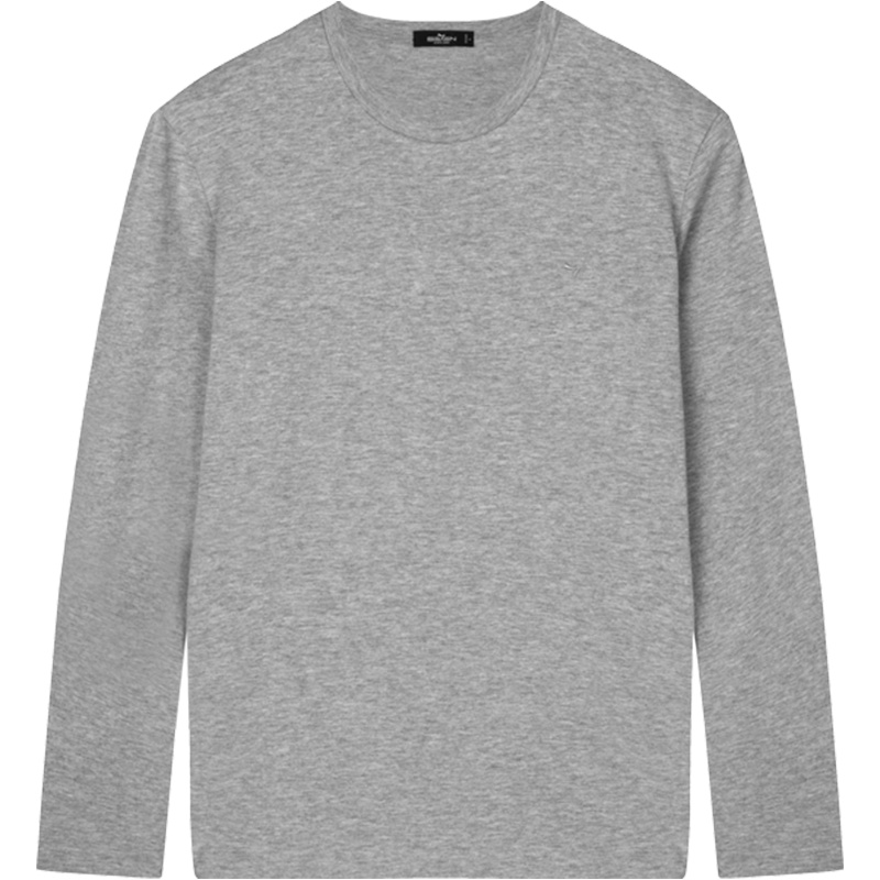 柒牌SEVEN男装2020春季长袖T恤时尚纯色长T男士商务休闲圆领体恤衫