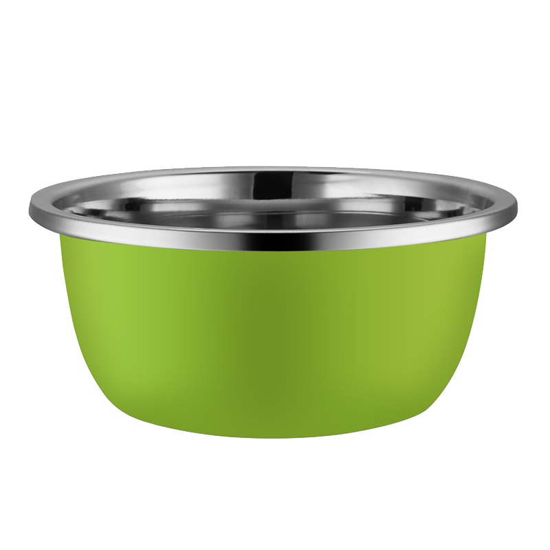 [庆展]26cm彩色不锈钢盆 加厚圆形洗菜盆和面盆厨房烘焙打蛋盆淘米盆汤盆 家用通用炫彩盆 PQ26S-7C 颜色随机发