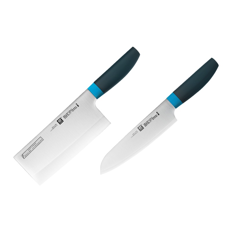 德国双立人(ZWILLING)NOW S蓝莓色中片刀多用刀2件套不锈钢家用厨房切菜刀切片刀组合