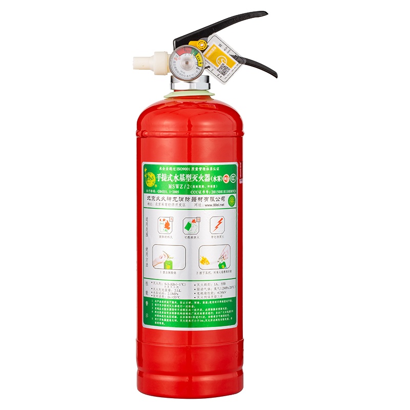 神龙 灭火器 水基型(水雾)环保灭火器2升 车载家用及企业商用灭火器2L MSWZ/2 消防器材