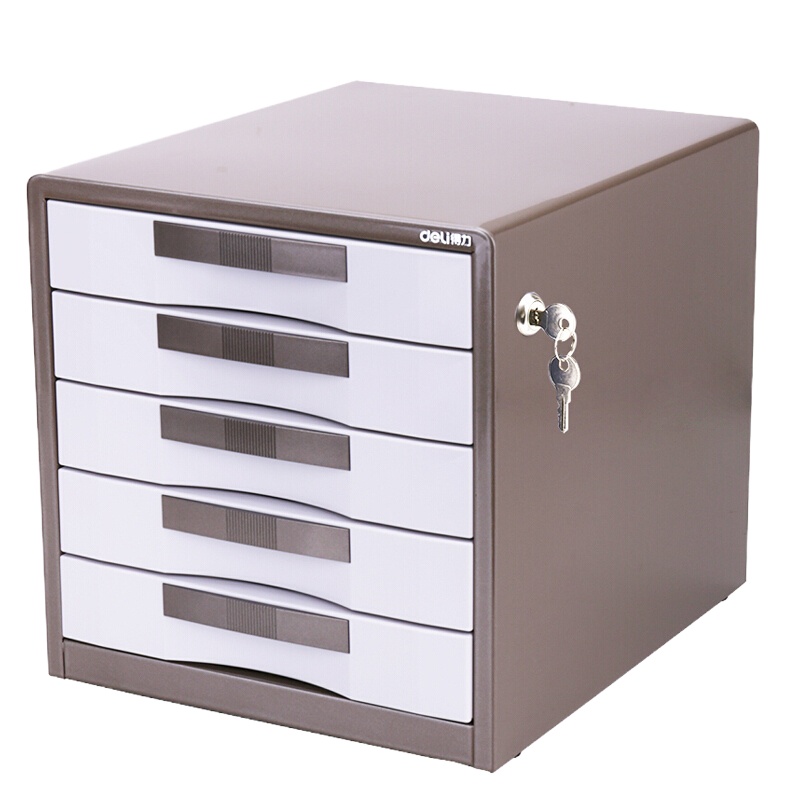 得力/deli 9702 五层金属外壳文件柜(闪银蓝)