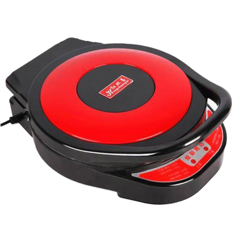 大号大型家用加深悬浮式电饼铛加大口径烤盘双面加热烙饼机 大红双喜直径32厘米深3厘米+礼包