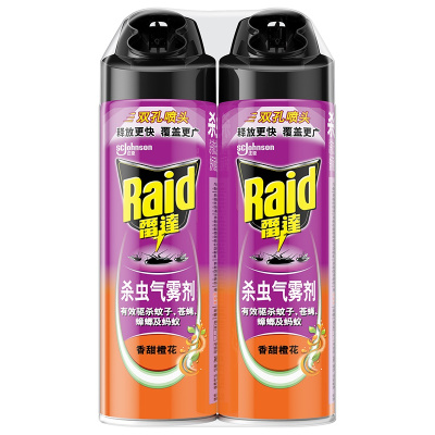 雷逹(Raid) 杀虫气雾剂 香甜橙花 双瓶装 550ml*2