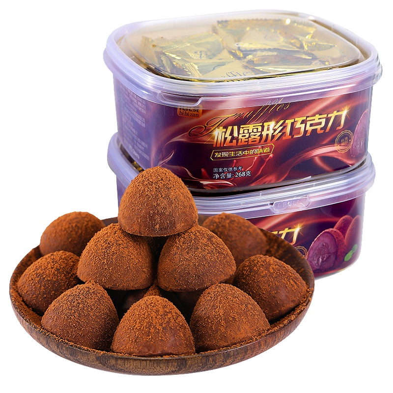 [满199减125元]欧贝拉松露形巧克力500g整箱零食小吃送女友礼物喜糖散装休闲零食品(代可可脂)