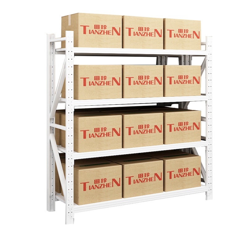 [田珍]货架仓储家用置物架仓库货架库房展示架白色四层超市货物架