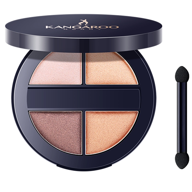袋鼠妈妈 kangaroomommy琉光御采四色眼影 定妆持妆 柔软粉质 孕期修护彩妆适合各种肤质