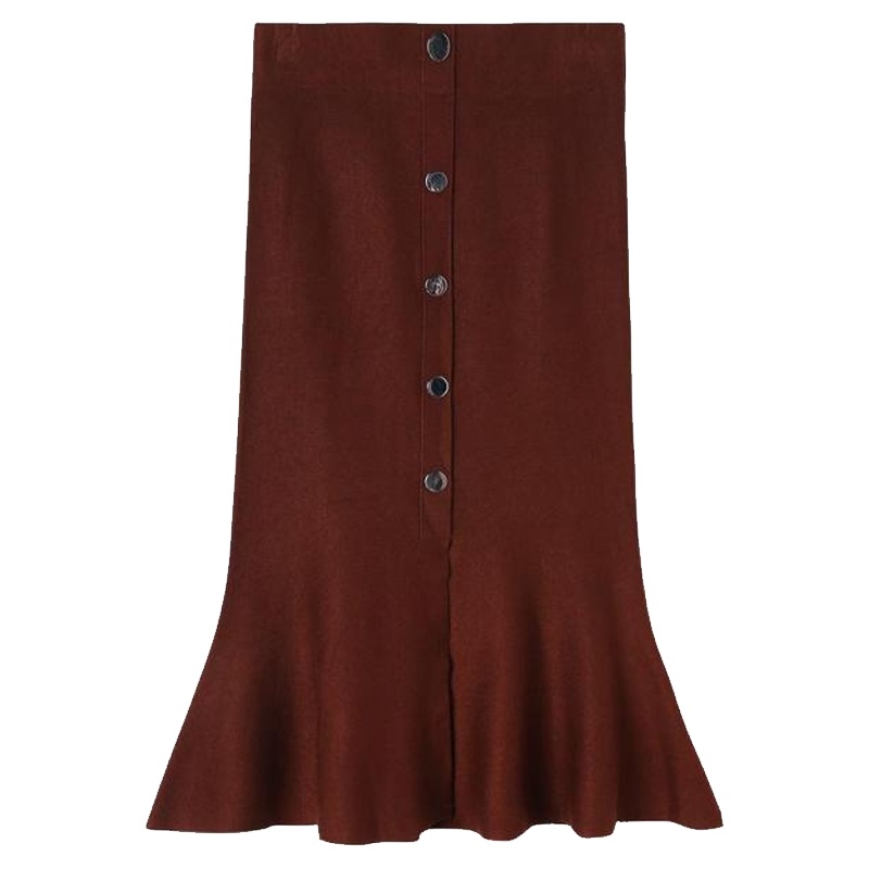 拉贝缇鱼尾裙半身裙女中长款冬季针织包臀法式复古裙子60006970