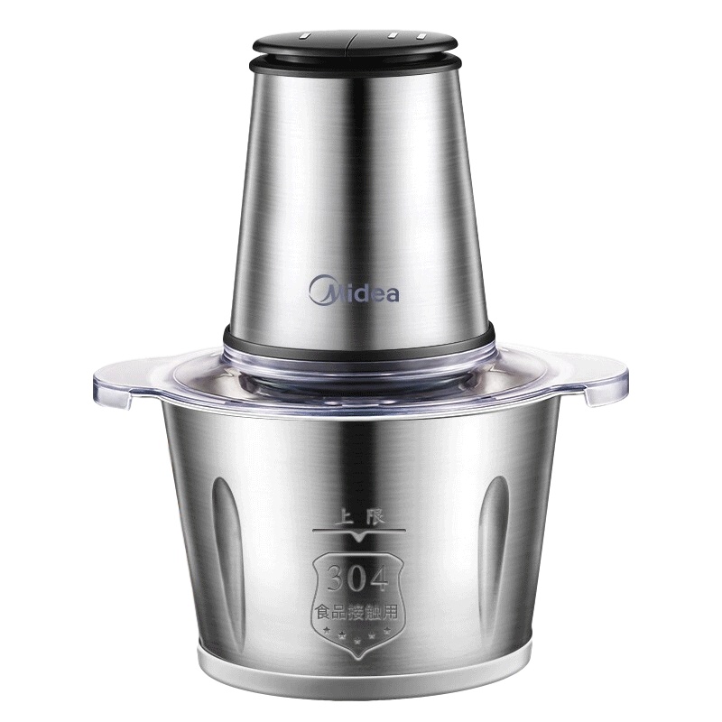 美的(Midea) MJ-LZ30Easy220-LZ22A绞肉机 两档调速 2L大容量 304不锈钢搅拌碗 家用多功能