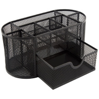 广博(GuangBo) WZ9318 金属多功能笔筒 9格 黑色(单位:只)