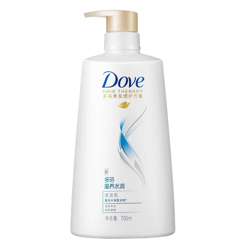 多芬洗发水日常护理洗发水洗发乳家庭装700ml 滋养水润 2瓶装(XF)