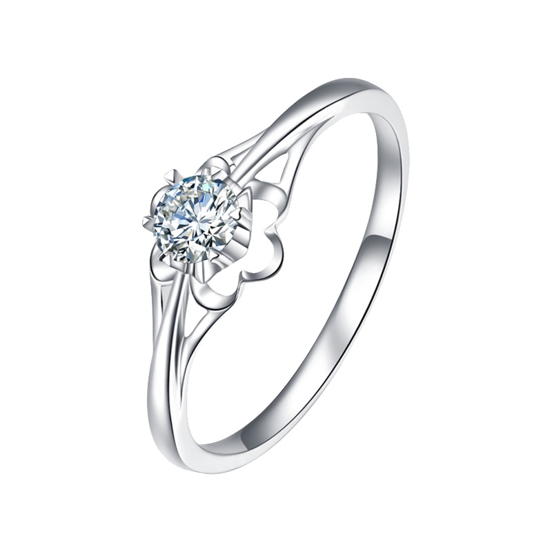 GZUAN古钻珠宝 相恋 20分18K金钻石女士结婚/求婚戒指 J1315