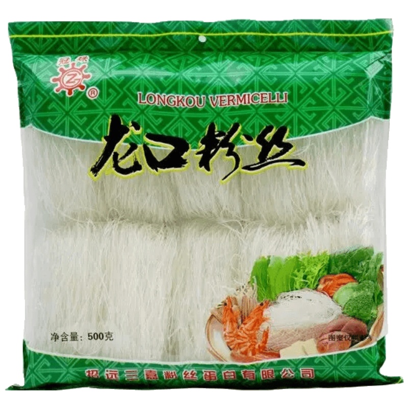 龙口粉丝绿豆粉丝火锅花甲麻辣烫烤细粉丝500g