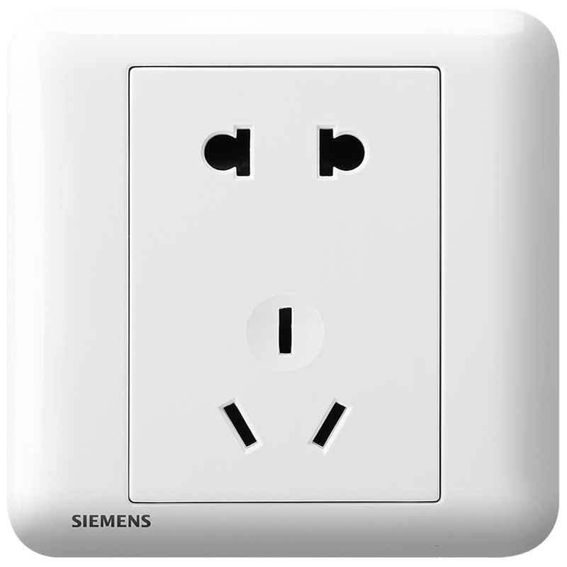 西门子(SIEMENS)开关电源插座面板86型家用皓睿玉釉白五孔